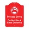 Signmission Private Drive Do Not Block Gate Entrance W/ No Car Heavy-Gauge Aluminum Sign, 24" H, RW-1824-9783 A-DES-RW-1824-9783 - alternate 1